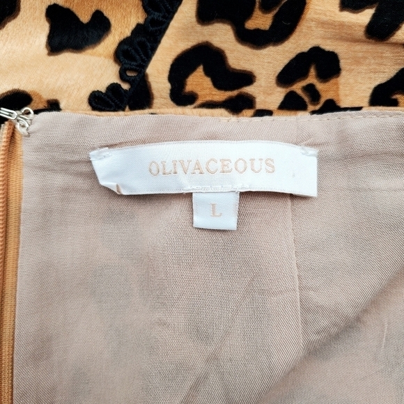 Olivaceous Leopard Print Crotchet Detail Mini Tiered Skirt - Picture 5 of 8